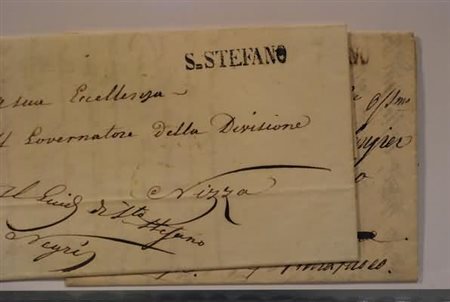 PREFILATELIA - 1833-37, S. STEFANO lineare su 2 lettere, una tassata ed una...