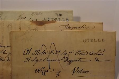 PREFILATELIA - 1828-45, UTELLE lineare, 3 lettere: 2 tassate ed una in...