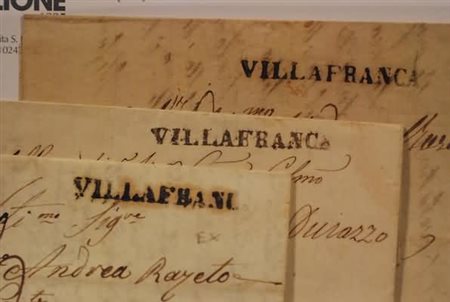 PREFILATELIA - 1840-47, VILLAFRANCA lineare, 3 lettere tassate per...