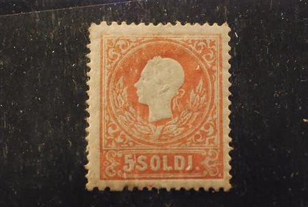 LOMBARDO VENETO - 1858, 5 soldi rosso I tipo (25) buona centratura. (Cert....