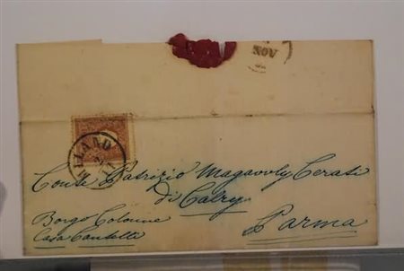 LOMBARDO VENETO - 1858, 10 soldi I tipo (26) su lettera da Milano per Parma...