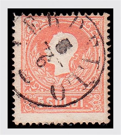 LOMBARDO VENETO - 1859, Governo Provvisorio, 5 soldi rosso I tipo (25a) con...