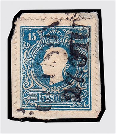 LOMBARDO VENETO - 1859, Governo Provvisorio, 15 soldi azzurro Ii tipo (32)...