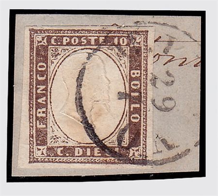 LOMBARDO VENETO - 1859, Governo Provvisorio, Sardegna 10 c. bruno grigiastro...