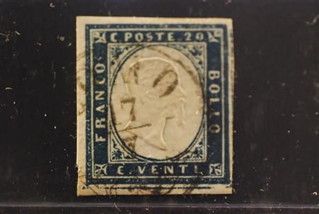 LOMBARDO VENETO - 1859, Governo Provvisorio, Sardegna 20 c. azzurro scuro...