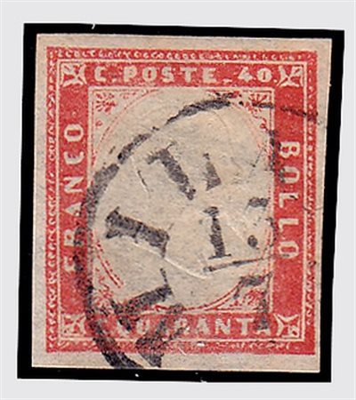 LOMBARDO VENETO - 1859, Governo Provvisorio, Sardegna 40 c. rosso mattone...