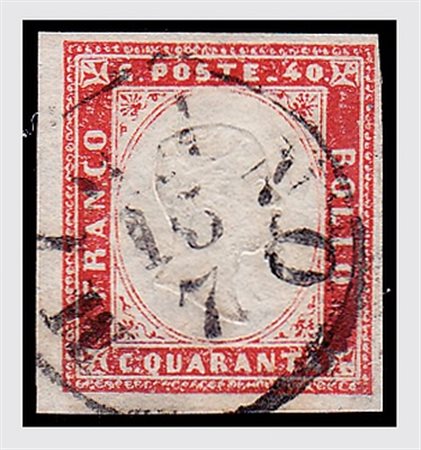 LOMBARDO VENETO - 1859, Governo Provvisorio, Sardegna 40 c. rosso scarlatto...