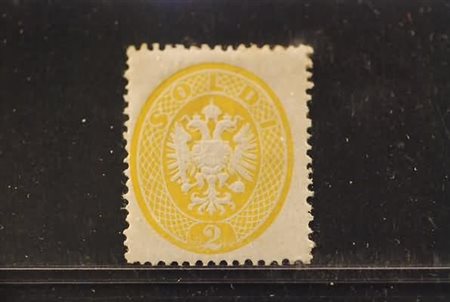 LOMBARDO VENETO - 1863, 2 s. giallo (36). (Fiecchi, Raybaudi).(GOMMA ORIGINALE)