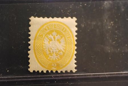 LOMBARDO VENETO - 1865, 2 soldi giallo (41). (A. Diena).(GOMMA ORIGINALE)