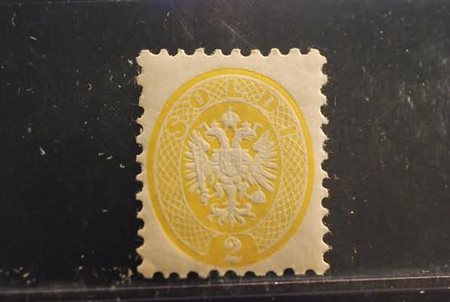 LOMBARDO VENETO - 1865, 2 soldi giallo (41). (A. Diena).(GOMMA ORIGINALE)