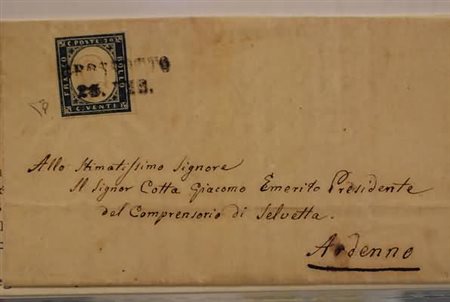 LOMBARDO VENETO ANNULLAMENTI - 1860, GROSSOTTO (p.10) su 20 c.Sardegna (15C)...