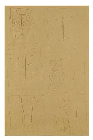 FONTANA LUCIO (1899 - 1960) Disegnata su entrambi i lati. Firma e data in...