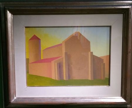 Salvo "Il Duomo" 1992 olio su tela cm 25x35 opera ben incorniciata Autentica...