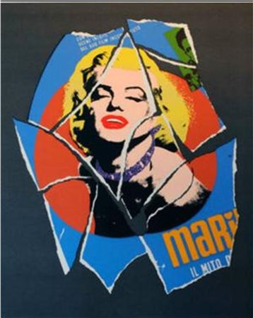 ROTELLA MIMMO (1918 - 2006) Omaggio a Marilyn. Serigrafia. Cm 70,00 x 100,00....