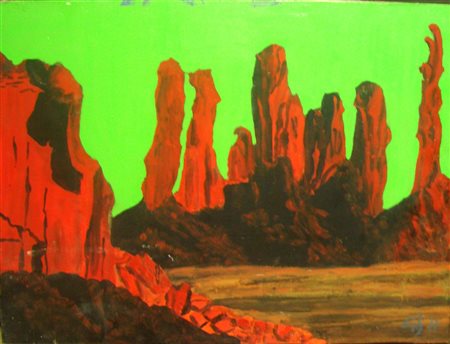 SALAZZO GOFFREDO GRAN CANYON. Olio su tela . Cm 40,00 x 30,00.