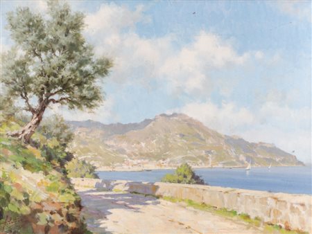 ANTONIO CUTINO (New York 1905 - Palermo 1984) OLIO su tela "paesaggio...