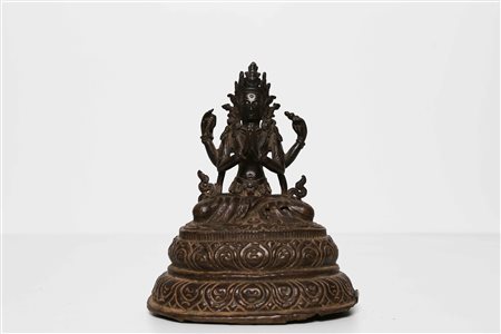 Arte Himalayana Statua raffigurante Avalokitesvara Nepal, XVIII - XIX secolo....