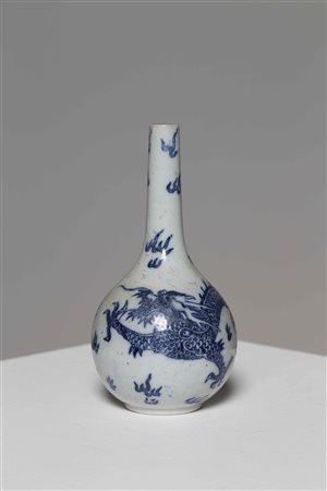 Arte Sud-Est Asiatico Bottiglia vietnamita in ceramica bianco/blu Vietnam,...