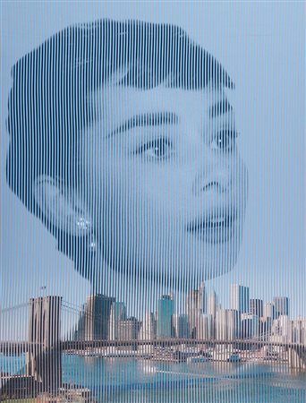 Malipiero (Brescia 1934) Audrey Hepburn - Ponte di Brooklyn 2014 Collage su...