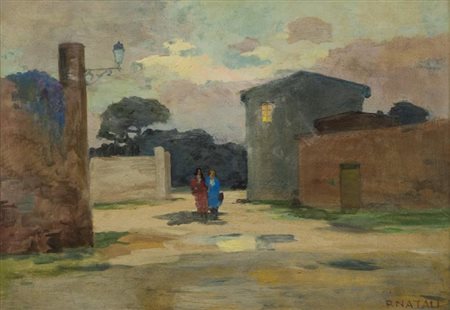 Renato Natali (Livorno 1883 1979) Strada di campagna Olio su tavola, cm....