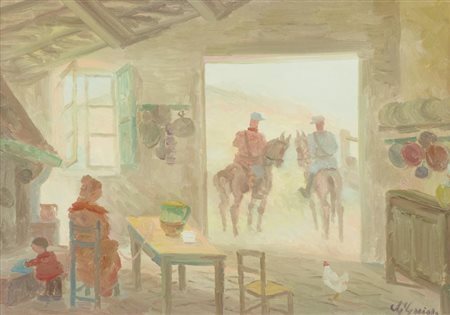 Guido Guidi (Livorno 1901 1998) Interno Olio su tela, cm. 35x50 Firmato in...