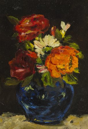 Giovanni Bartolena (Livorno 1866 Livorno 1942) Vaso di fiori Olio su tavola,...