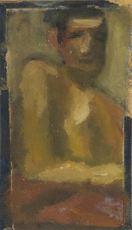 Mario Marcucci (Viareggio 1910 1992) Figura 1942 Olio su cartoncino, cm. 15x9...