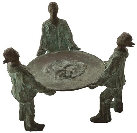 Roberto Barni (Pistoia 1939) Servi muti Bronzo patinato, cm. 33x45x45, es....