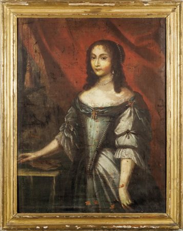 Scuola piemontese sec.XVII "Ritratto di Cristina Parella di Lagnasco 1650"...