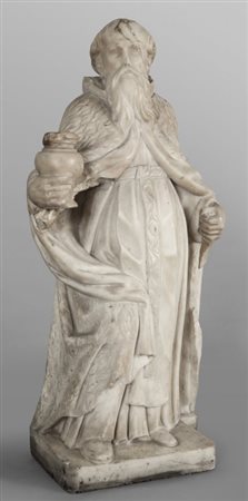 Santo eremita, scultura in marmo, Genova sec. XVIIh. cm. 75