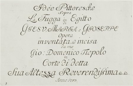GIOVANNI BATTISTA TIEPOLO (1696-1770) Idee pittoresche sopra la Fuga in...