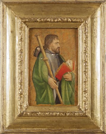 Antoine de Lonhy (attivo 1446-1490 ca.) "San Giacomo" e "San Bartolomeo" olii...