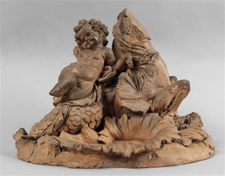 Modello di fontana in terracotta, Francia sec. XIX (difetti e mancanze)cm....