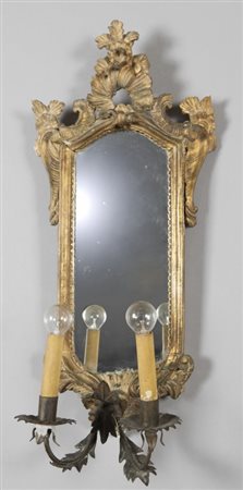 Coppia di specchierine in legno intagliato e dorato, Napoli sec. XVIIIcm....