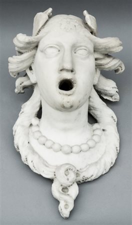 Mascherone neoclassico in marmo statuario, Genova inizi sec. XIXcm.30 x h.50