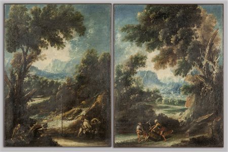 PERUZZINI ANTONIO FRANCESCO (1643-1724) Paesaggio alberato con...
