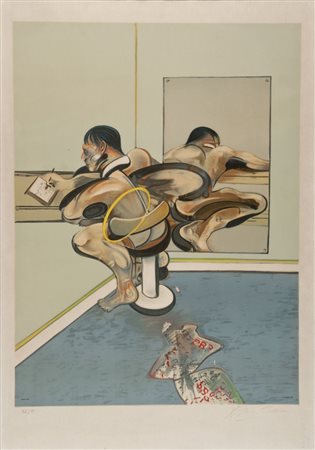 FRANCIS BACON Dublino 1909 Madrid 1992 Figure writing reflected in a Mirror...