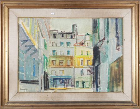 RUGGIERO AMEDEO (1912 - 1986) Parigi. Olio su tela. Cm 70,00 x 52,00. Titolo...