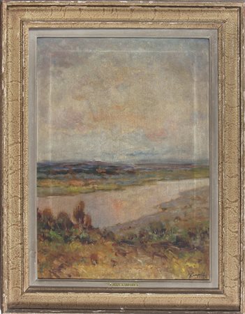 KARPOFF IVAN (1898 - 1970) Paesaggio. Olio su tela . Cm 50,00 x 74,00. Firma...