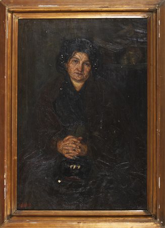 GALLOTTI ALESSANDRO (1879 - 1961) Figura femminile. Olio su tela . Cm 77,00 x...