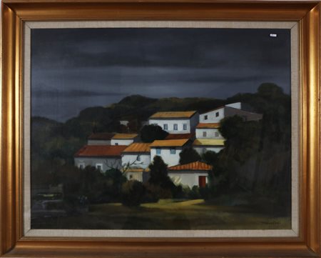 TRIVELLONI ROMOLO (1917 - 1974) Paesaggio. 1970. Olio su tela. Cm 90,00 x...