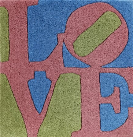 INDIANA ROBERT (n. 1928) Love rug. 2005. Tappeto. Cm 39,00 x 39,00. Al retro...