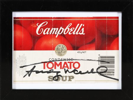 WARHOL ANDY (1928 - 1987) Campell 's soup Label. Tecnica mista su carta. Cm...