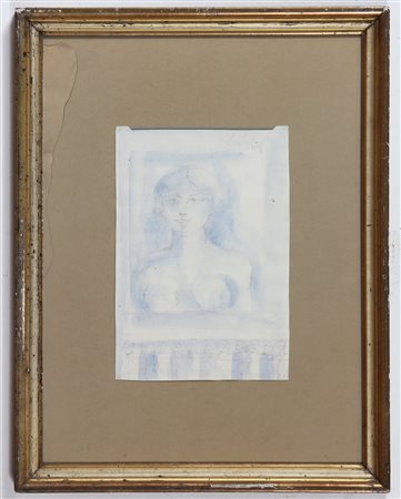 GENTILINI FRANCO (1909 - 1981) Donna. Acquarello. Cm 27,00 x 38,50. Firma in...