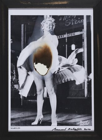 AUBERTIN BERNARD (n. 1934) Marilyn. 2010. combustioni su poster. Cm 35,00 x...