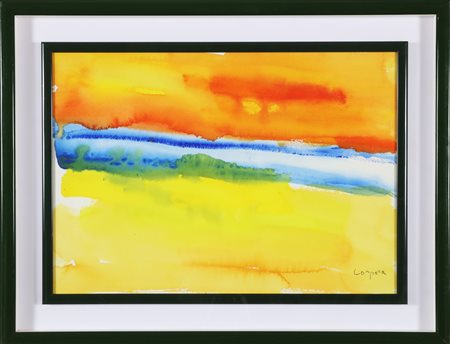 CORPORA ANTONIO (1909 - 2004) Tramonto. 1999. Acquarello su cartone. Cm 51,00...