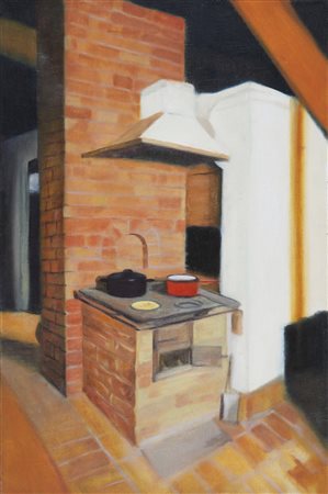 GAKCZYNSKY JACEK Cucina. 1993. Olio su tela. Cm 40,00 x 60,00. Al retro firma...