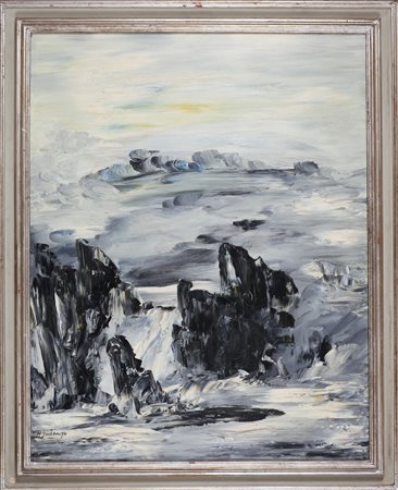 JOCHEMS HERBERT (1912 - 1975) Bufera di neve. 1974. Olio su tela. Cm 72,00 x...