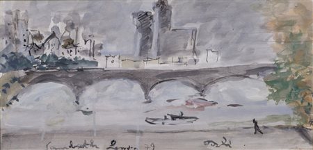 BRUNO PAOLI (1915-2005)Da un mio appunto a Londra, Sanbreth, 1979Olio su...