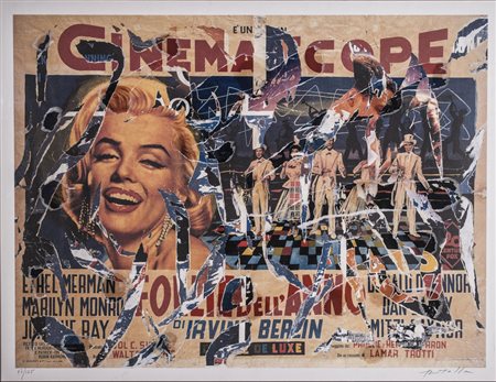 MIMMO ROTELLA (1918-2006)Follie dell'annoDecollage multiplo su cartaCm...